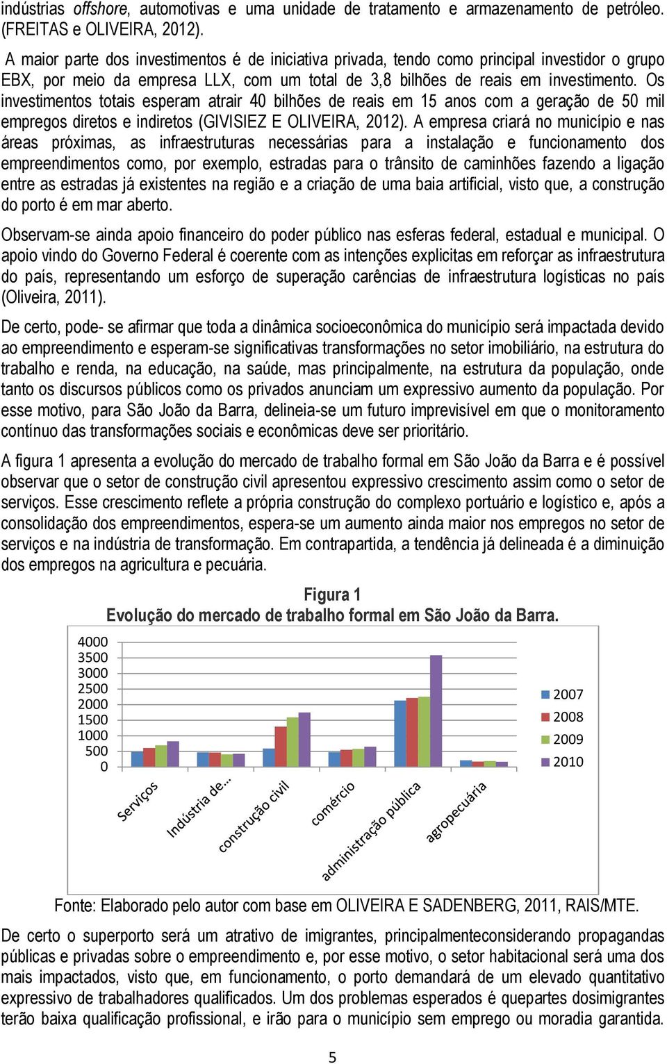 Os investimentos totais esperam atrair 40 bilhões de reais em 15 anos com a geração de 50 mil empregos diretos e indiretos (GIVISIEZ E OLIVEIRA, 2012).