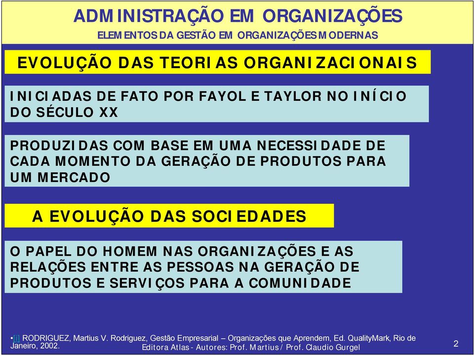 DO HOMEM NAS ORGANIZAÇÕES E AS RELAÇÕES ENTRE AS PESSOAS NA GERAÇÃO DE PRODUTOS E SERVIÇOS PARA A COMUNIDADE [i]