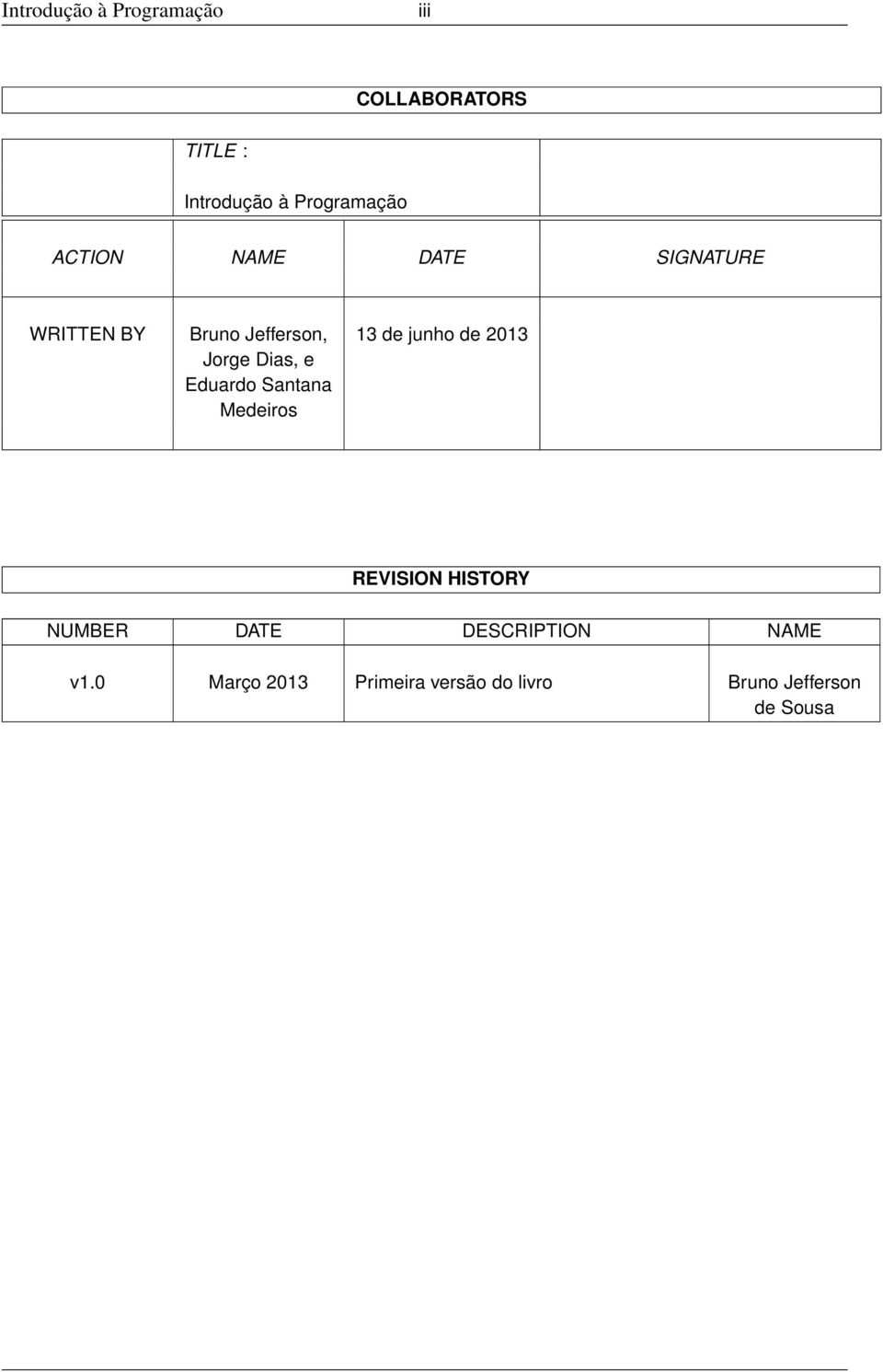 Eduardo Santana Medeiros 13 de junho de 2013 REVISION HISTORY NUMBER DATE