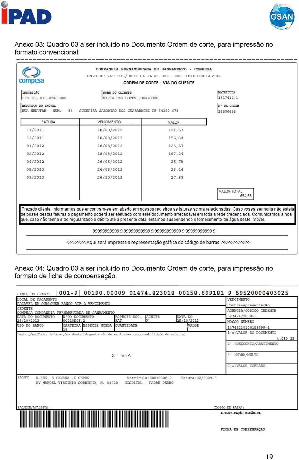 04: Quadro 03 a ser incluído no Documento Ordem de