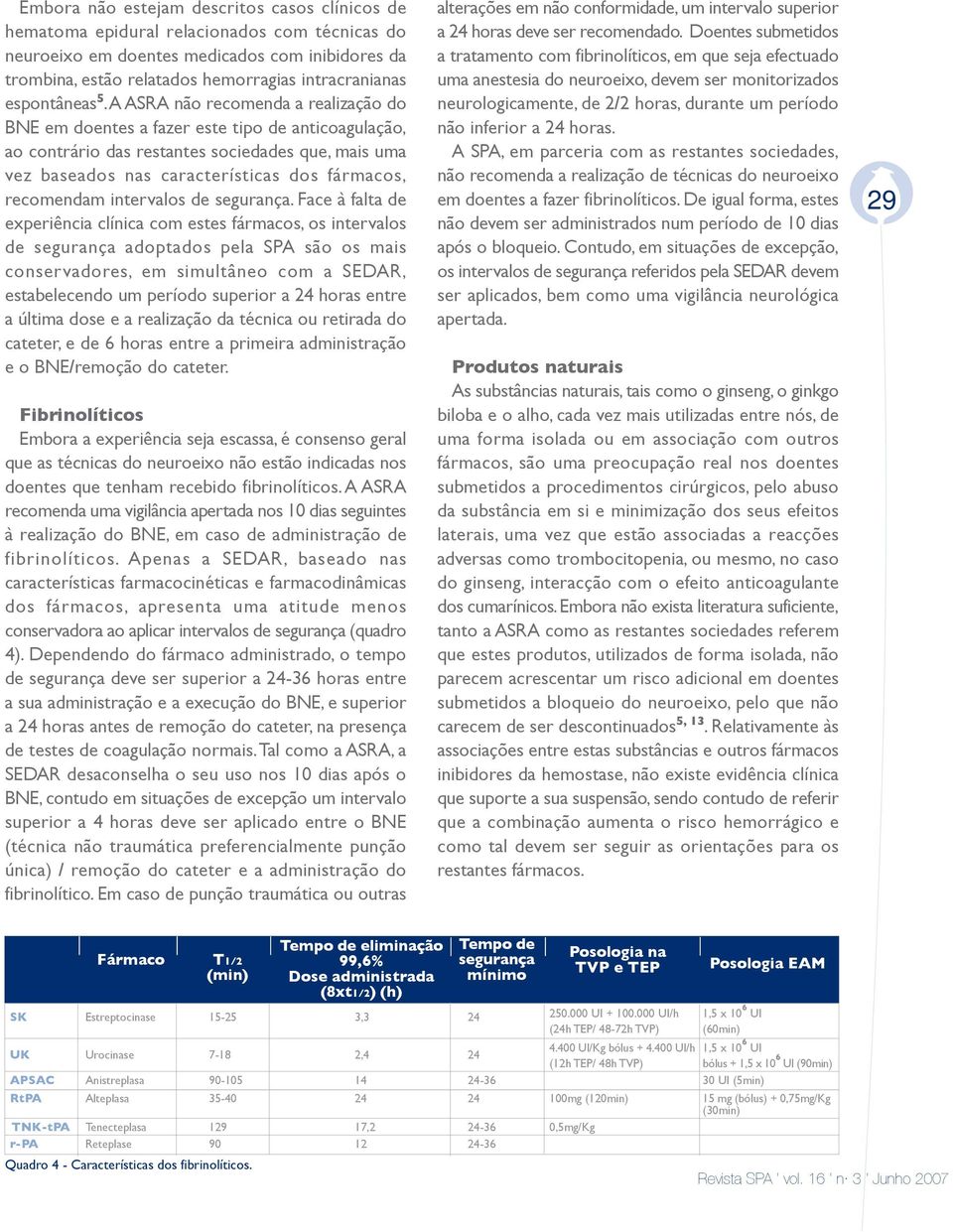 A ASRA não recomenda a realização do BNE em doentes a fazer este tipo de anticoagulação, ao contrário das restantes sociedades que, mais uma vez baseados nas características dos fármacos, recomendam