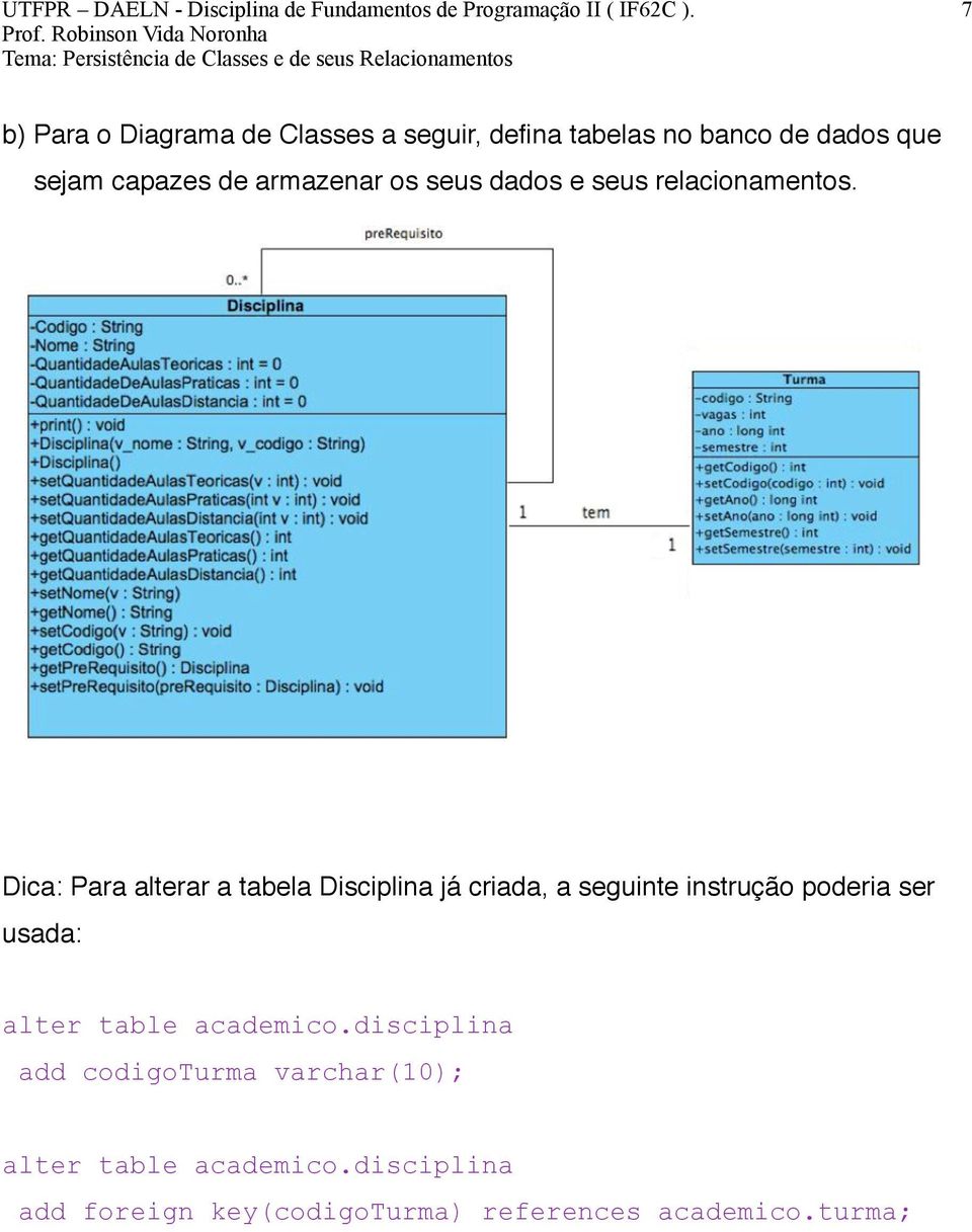 dados e seus relacionamentos.