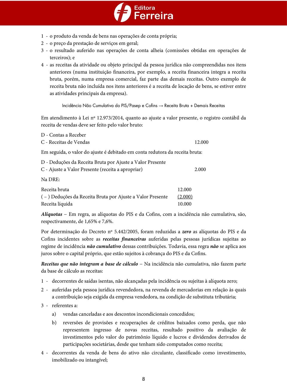 receita bruta, porém, numa empresa comercial, faz parte das demais receitas.