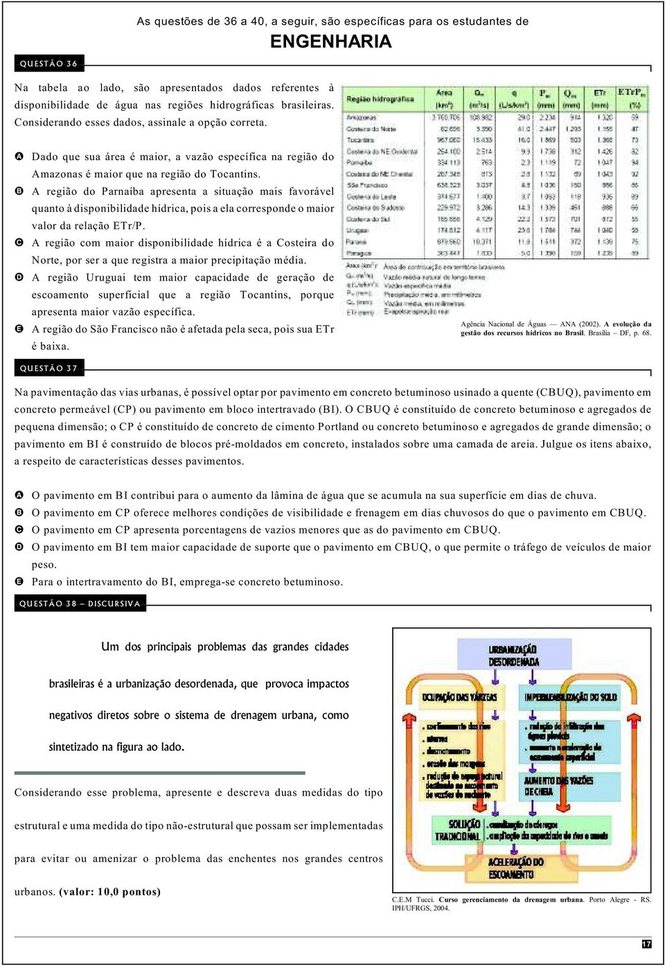 B A região do Parnaíba apresenta a situação mais favorável quanto à disponibilidade hídrica, pois a ela corresponde o maior valor da relação ETr/P.