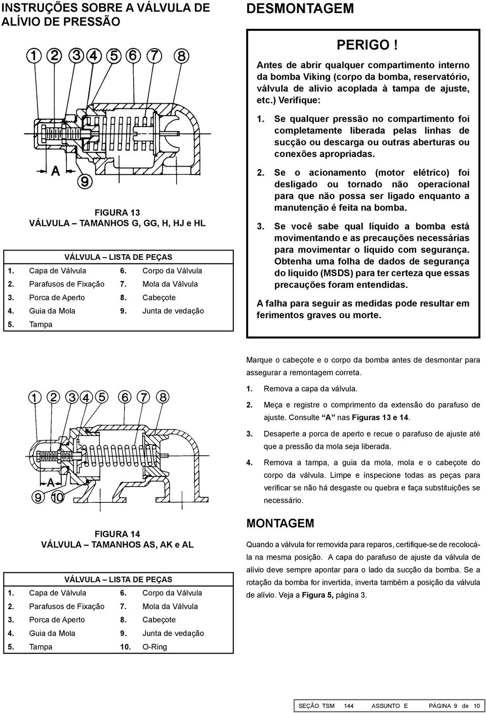 Se qualquer pressão no compartimento foi completamente liberada pelas linhas de sucção ou descarga ou outras aberturas ou conexões apropriadas.