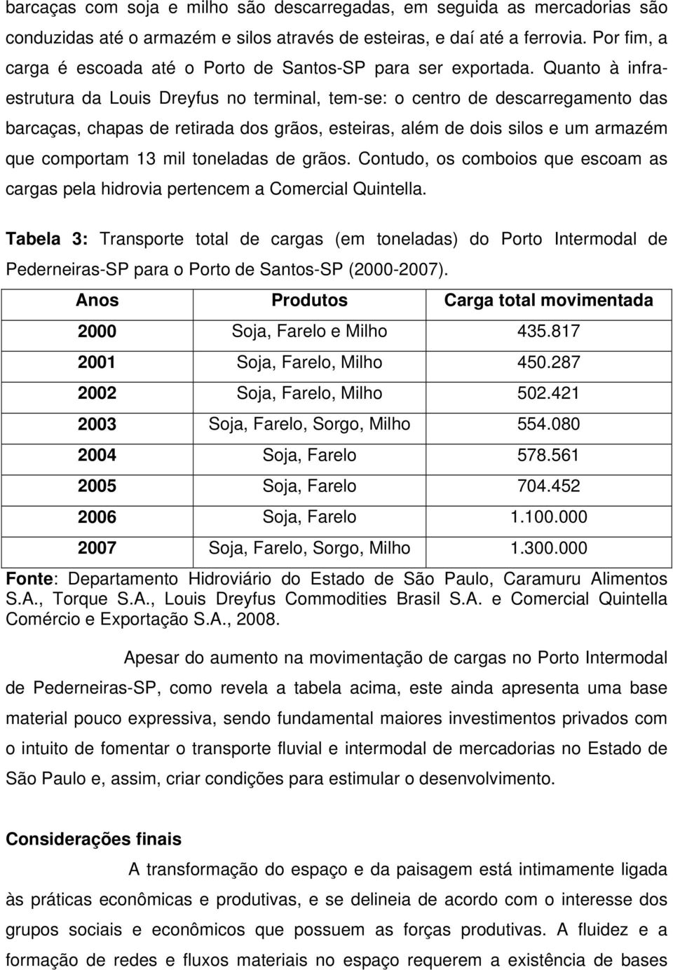 Quanto à infraestrutura da Louis Dreyfus no terminal, tem-se: o centro de descarregamento das barcaças, chapas de retirada dos grãos, esteiras, além de dois silos e um armazém que comportam 13 mil