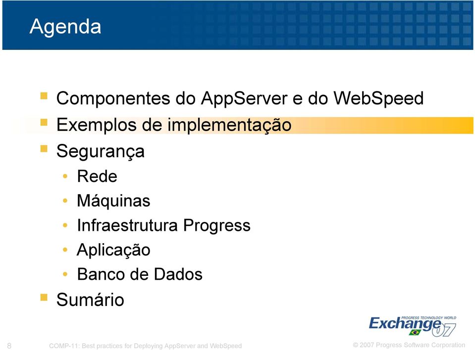 Infraestrutura Progress Aplicação Banco de Dados