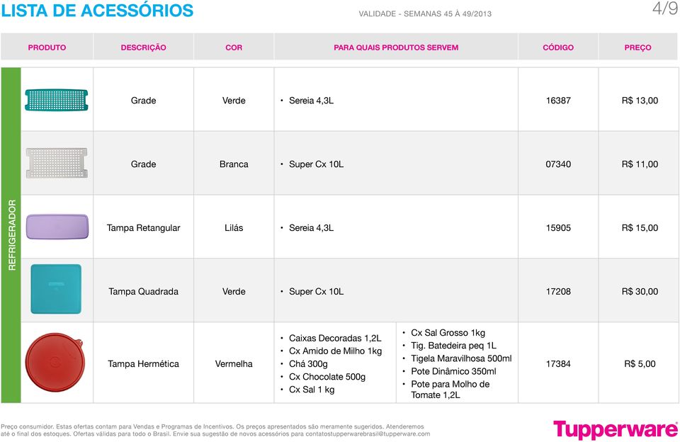 Caixas Decoradas 1,2L Cx Amido de Milho 1kg Chá 300g Cx Chocolate 500g Cx Sal 1 kg Cx Sal Grosso 1kg Tig.