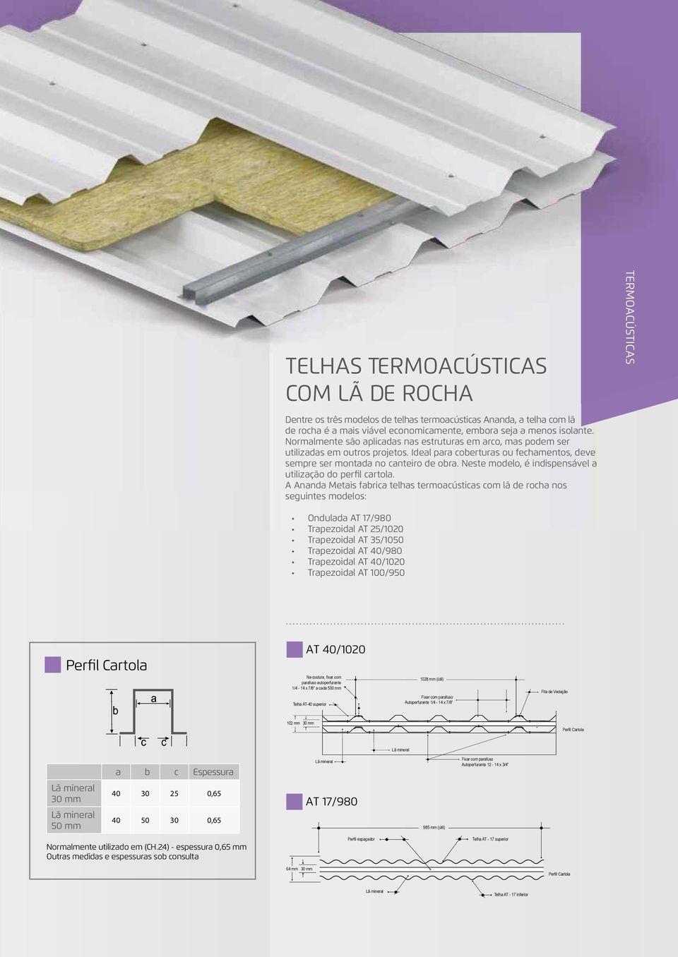 Neste modelo, é indispensável utilizção do perfil crtol.