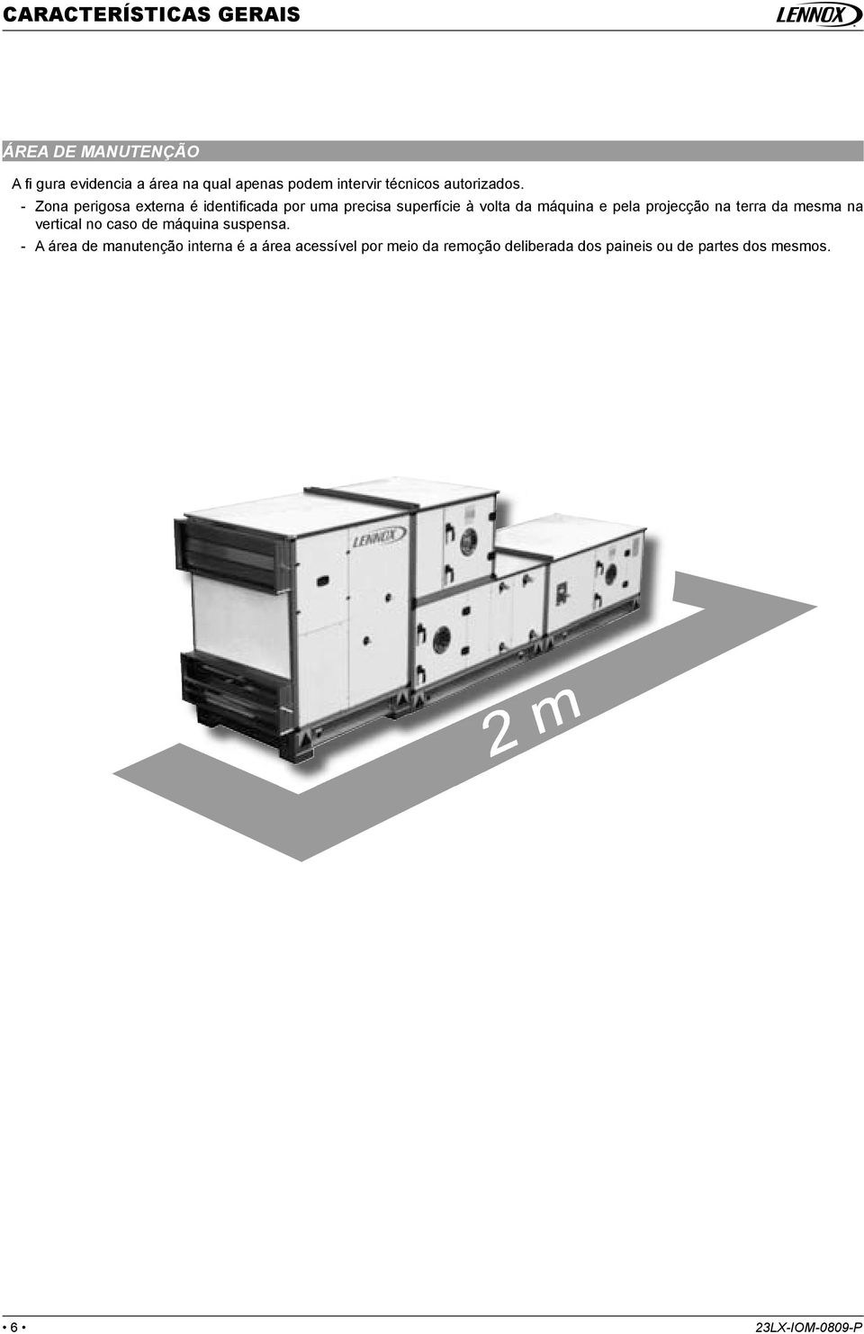 - Zona perigosa externa é identifi cada por uma precisa superfície à volta da máquina e pela projecção na