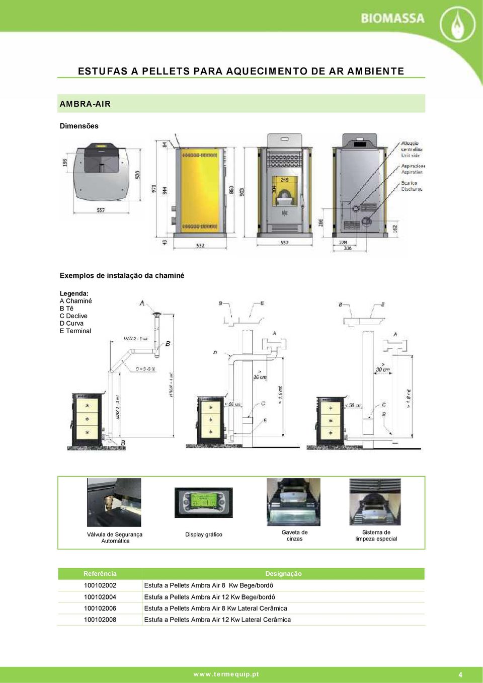 limpeza especial 100102002 Estufa a Pellets Ambra Air 8 Kw Bege/bordô 100102004 Estufa a Pellets Ambra Air 12 Kw