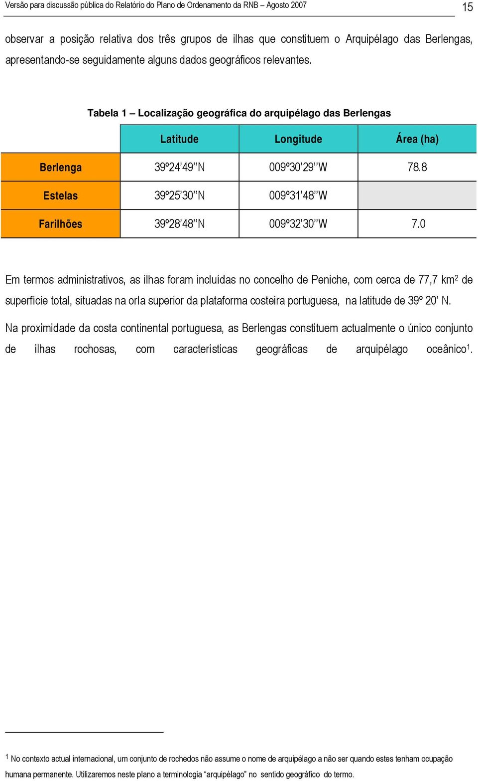 8 Estelas 39º25 30 N 009º31 48 W Farilhões 39º28 48 N 009º32 30 W 7.