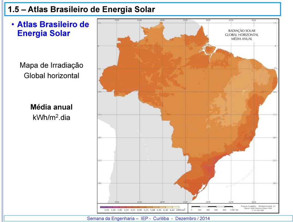 Energia Solar Mapa de Irradiação