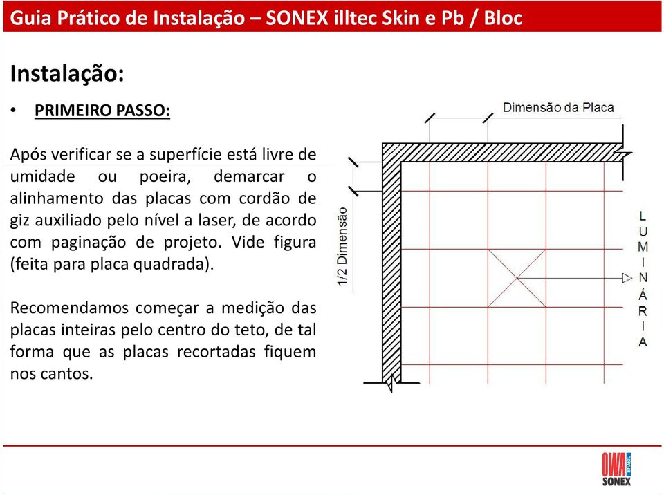 paginação de projeto. Vide figura (feita para placa quadrada).