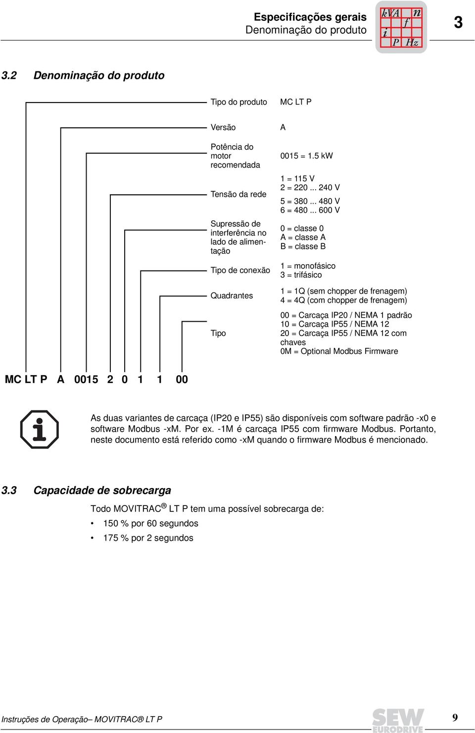 5 kw 1 = 115 V 2 = 220... 240 V 5 = 380... 480 V 6 = 480.