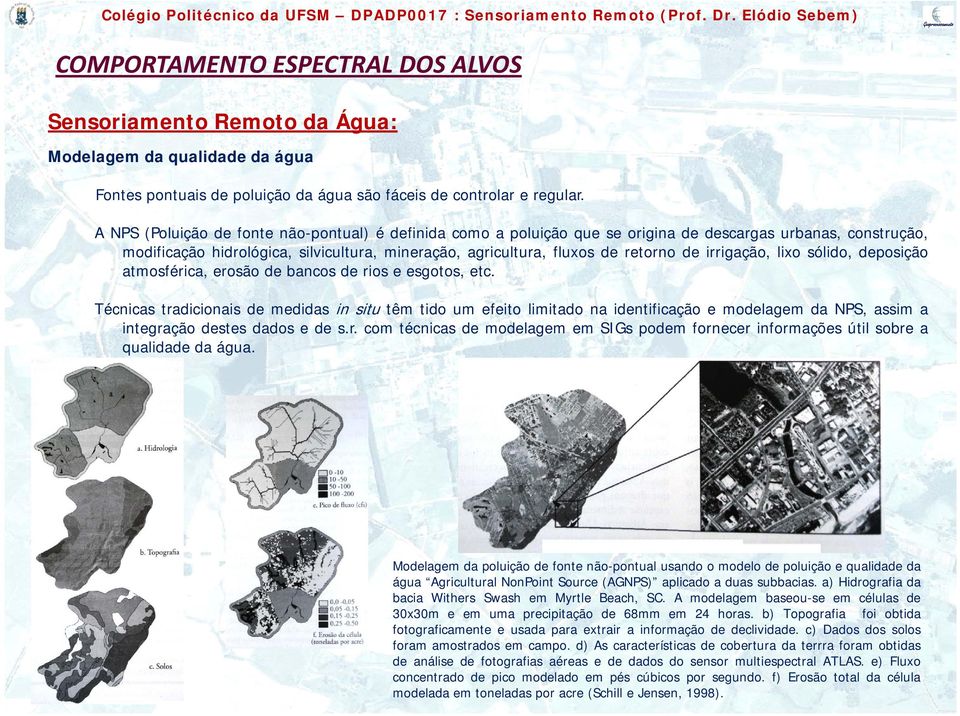 irrigação, lixo sólido, deposição atmosférica erosão de bancos de rios e esgotos, atmosférica, esgotos etc.