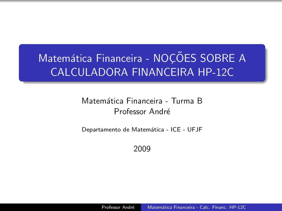 Matemática Financeira - Turma B