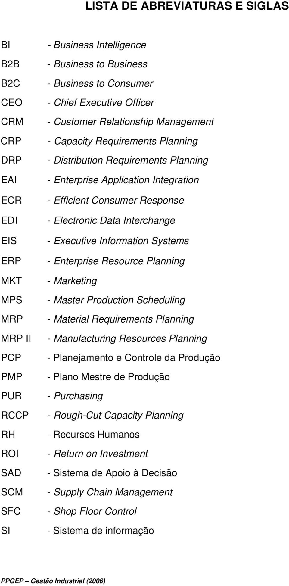 Response - Electronic Data Interchange - Executive Information Systems - Enterprise Resource Planning - Marketing - Master Production Scheduling - Material Requirements Planning - Manufacturing