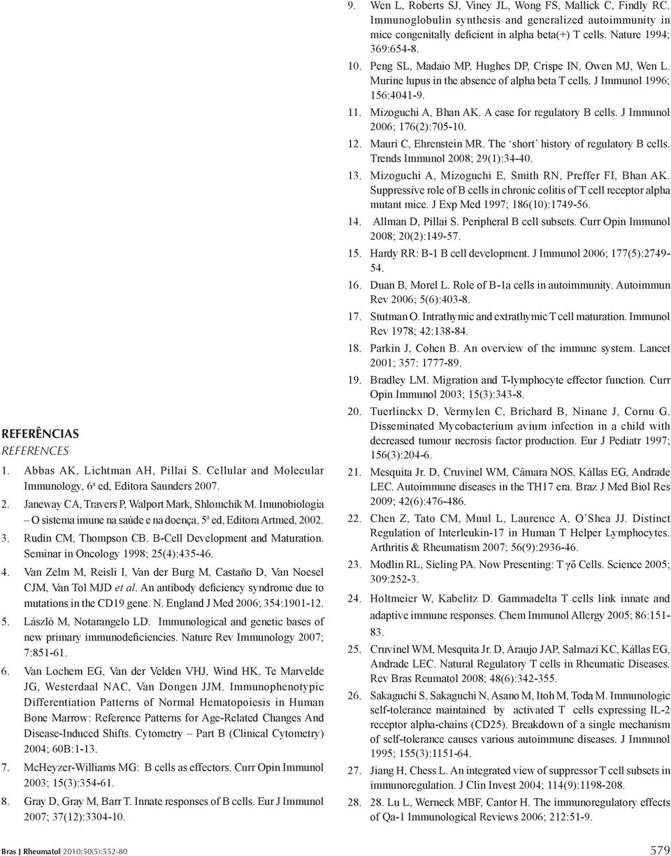 Van Zelm M, Reisli I, Van der Burg M, Castaño D, Van Noesel CJM, Van Tol MJD et al. An antibody deficiency syndrome due to mutations in the CD19 gene. N. England J Med 2006; 354:1901-12. 5.