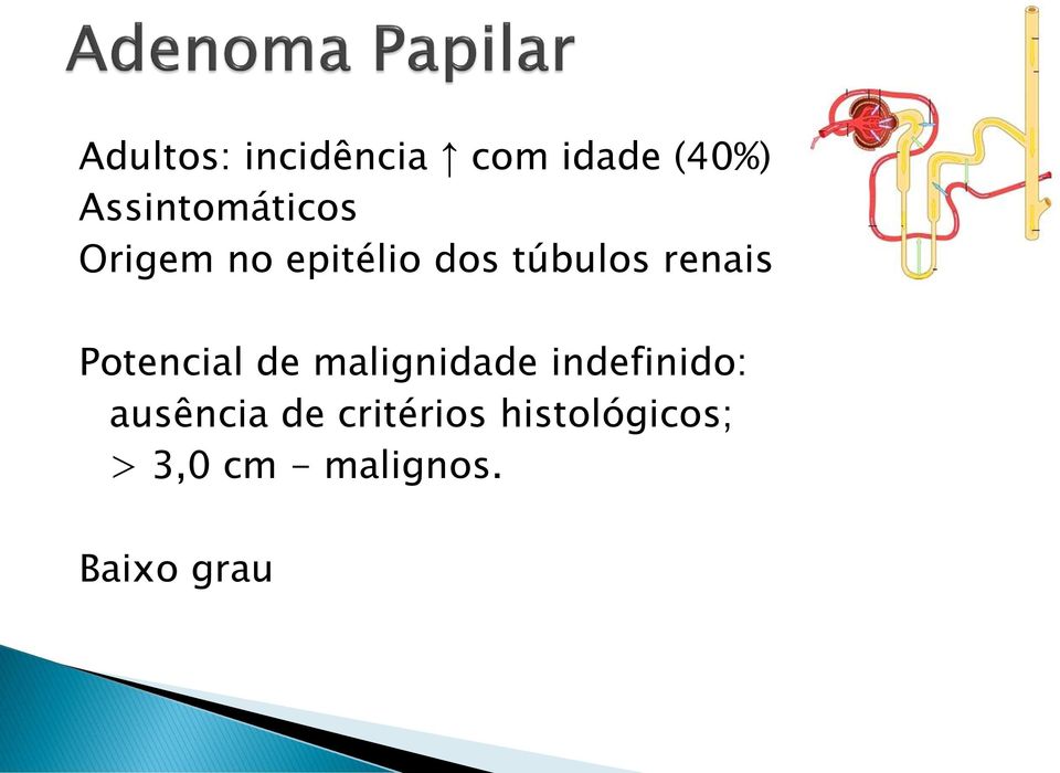 renais Potencial de malignidade indefinido: