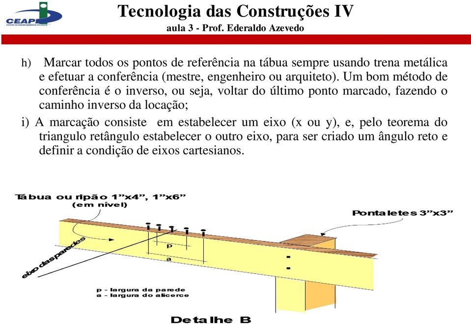 Um bom método de conferência é o inverso, ou seja, voltar do último ponto marcado, fazendo o caminho inverso da