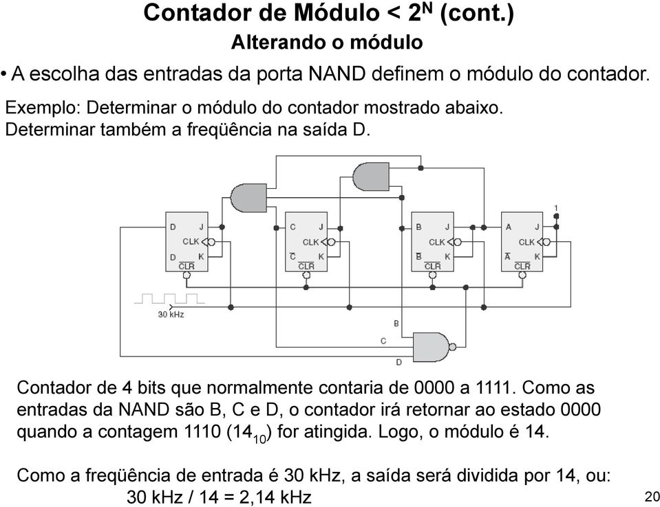 Contador de 4 bits que normalmente contaria de 0000 a 1111.