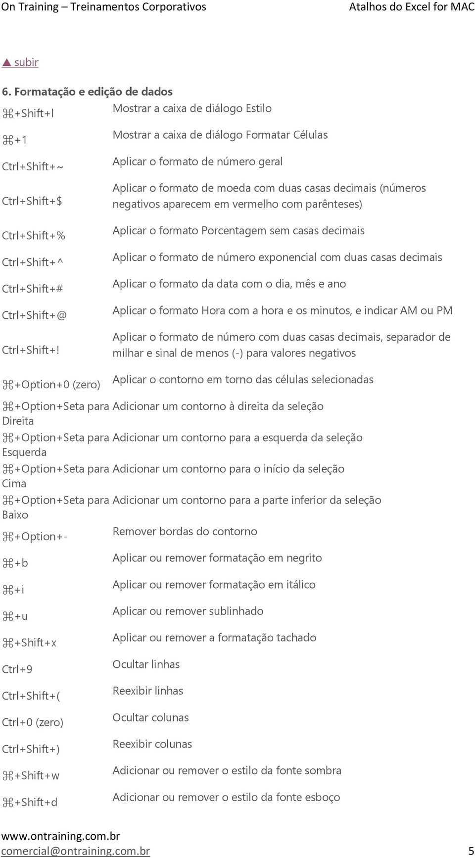 parênteses) Aplicar o formato Porcentagem sem casas decimais Aplicar o formato de número exponencial com duas casas decimais Aplicar o formato da data com o dia, mês e ano Aplicar o formato Hora com