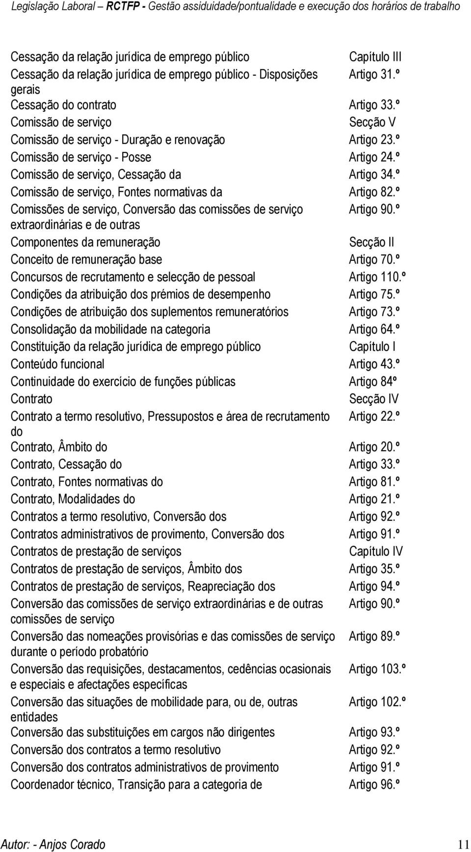 º Comissão de serviço, Fontes normativas da Artigo 82.º Comissões de serviço, Conversão das comissões de serviço Artigo 90.