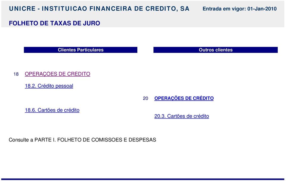 Crédito pessoal 20 OPERAÇÕES DE CRÉDITO 18.6.