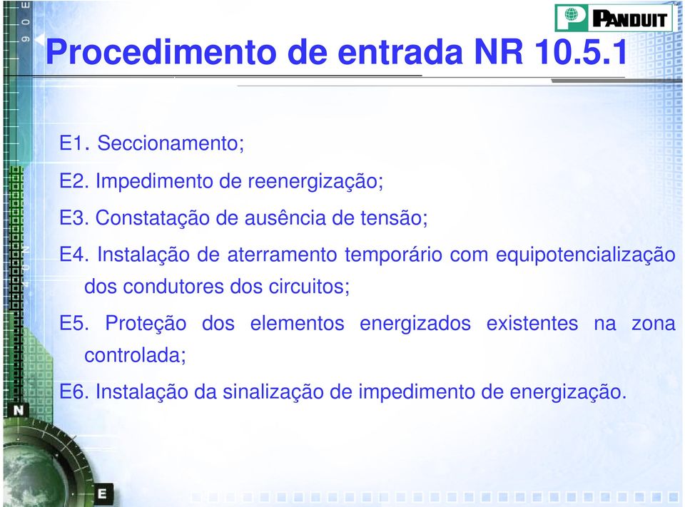 Instalação de aterramento temporário com equipotencialização dos condutores dos