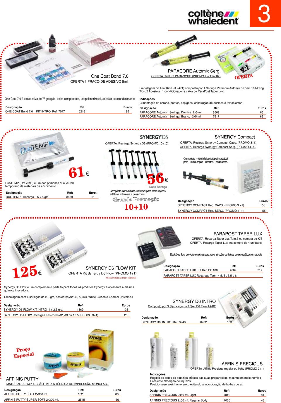 0 é um adesivo de 7º geração, único componente, fotopolimerizável, adesivo autocondicionante ONE COAT Bond 7.0 KIT INTRO Ref.