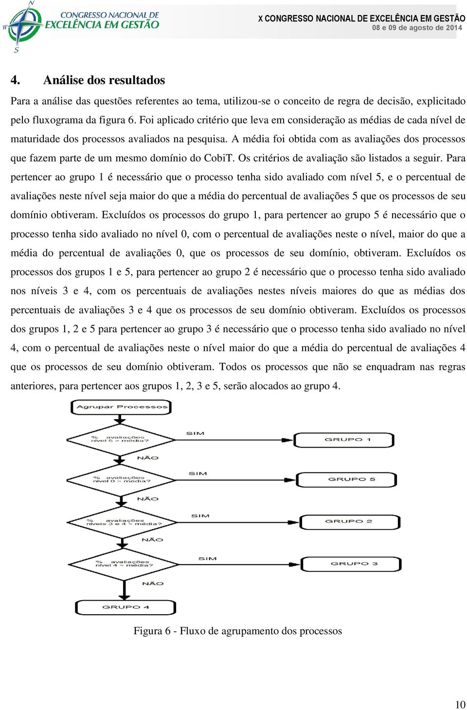 A média foi obtida com as avaliações dos processos que fazem parte de um mesmo domínio do CobiT. Os critérios de avaliação são listados a seguir.