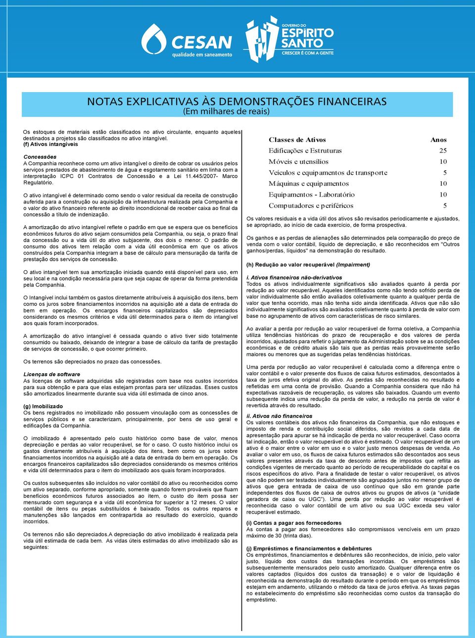 a interpretação ICPC 01 Contratos de Concessão e a Lei 11.445/2007 Marco Regulatório.