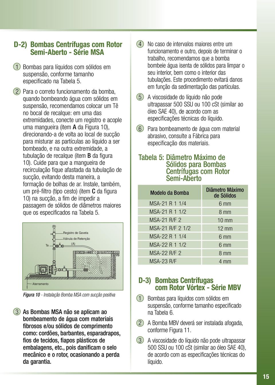 mangueira (item A da Figura ), direcionando-a de volta ao local de sucção para misturar as partículas ao líquido a ser bombeado, e na outra extremidade, a tubulação de recalque (item B da figura ).