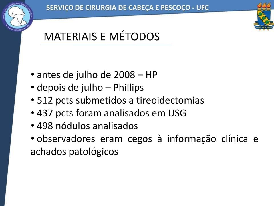 pcts foram analisados em USG 498 nódulos analisados