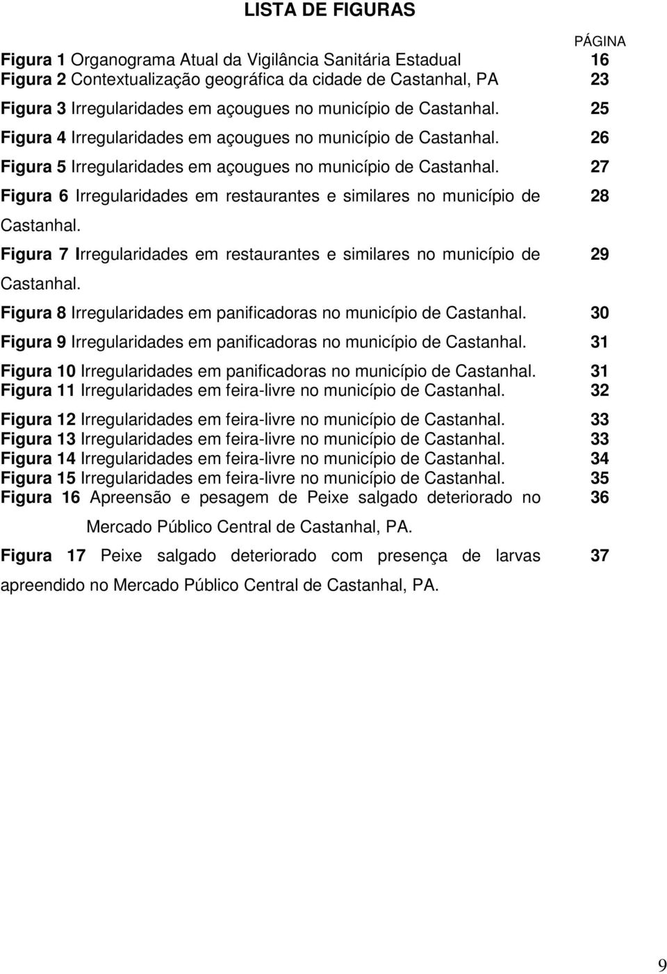 27 Figura 6 Irregularidades em restaurantes e similares no município de Castanhal. Figura 7 Irregularidades em restaurantes e similares no município de Castanhal.