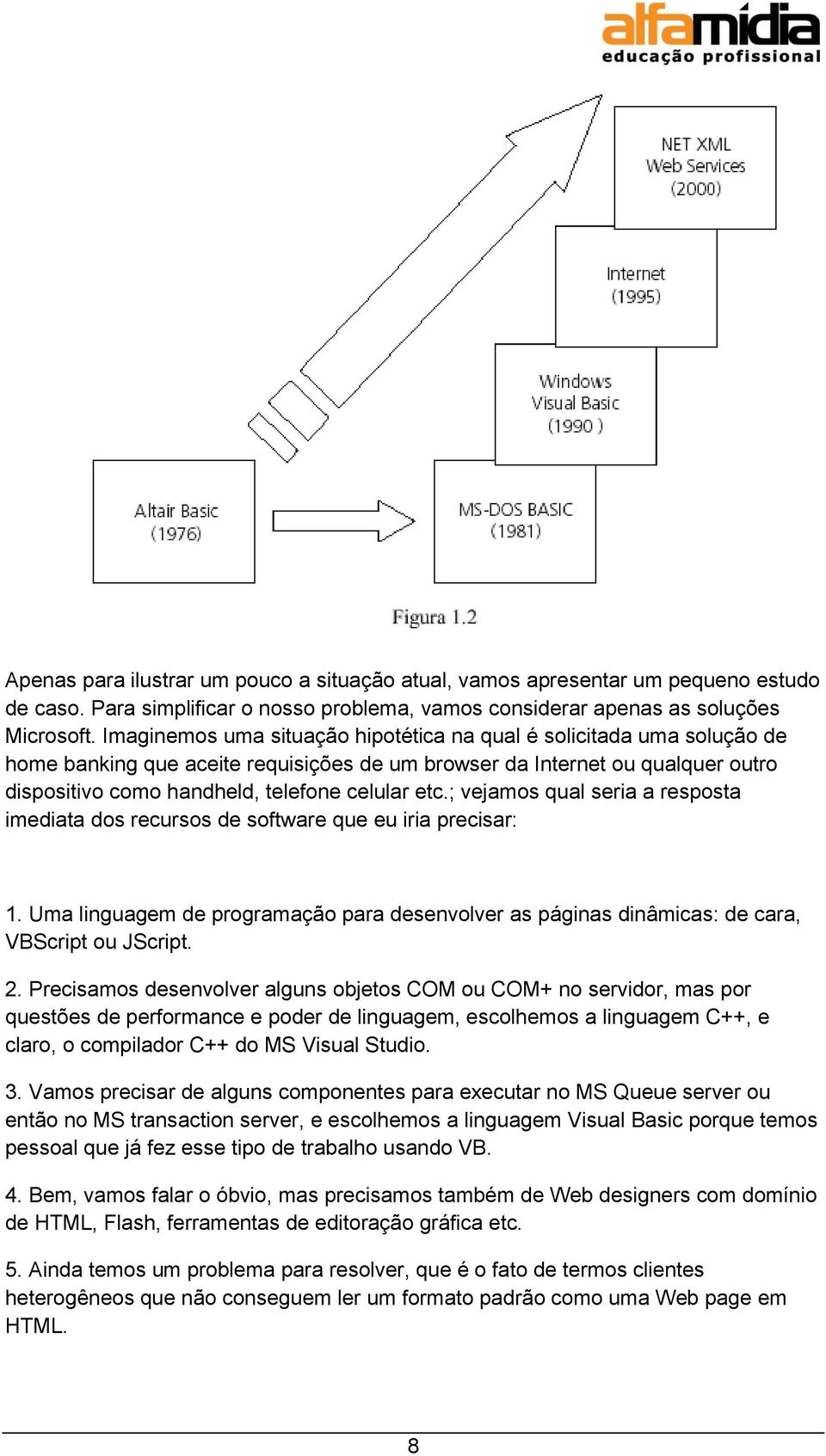 ; vejamos qual seria a resposta imediata dos recursos de software que eu iria precisar: 1. Uma linguagem de programação para desenvolver as páginas dinâmicas: de cara, VBScript ou JScript. 2.