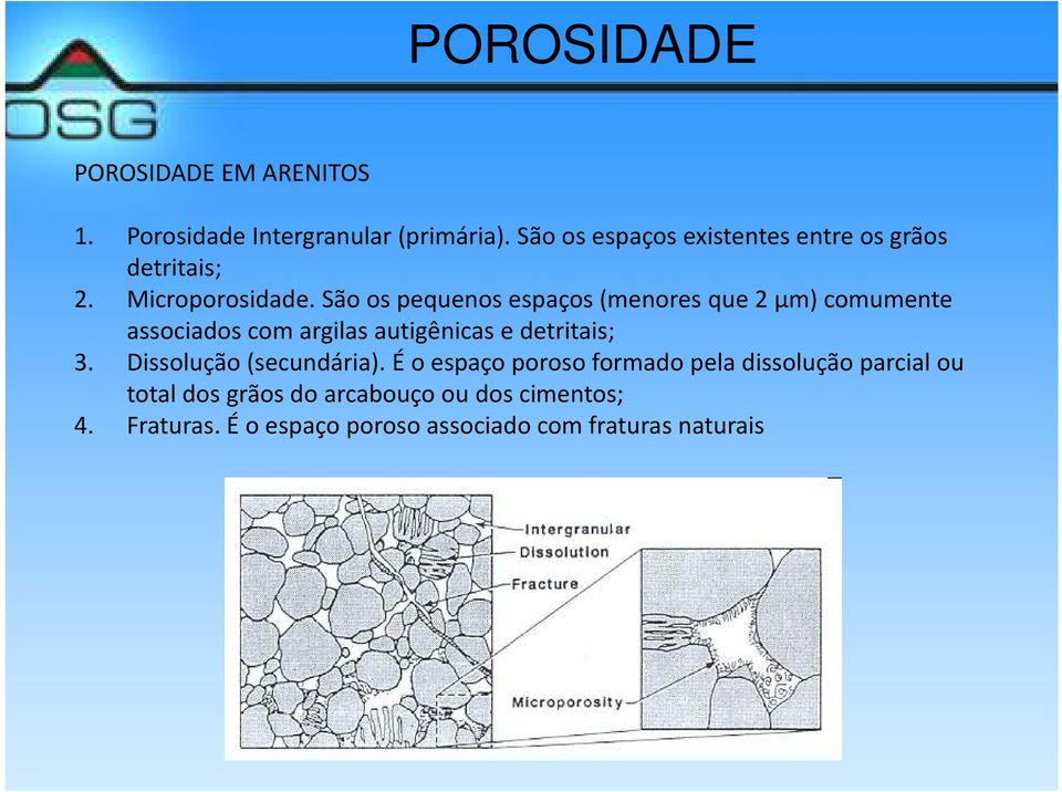 São os pequenos espaços (menores que 2 μm) comumente associados com argilas autigênicas e detritais; 3.