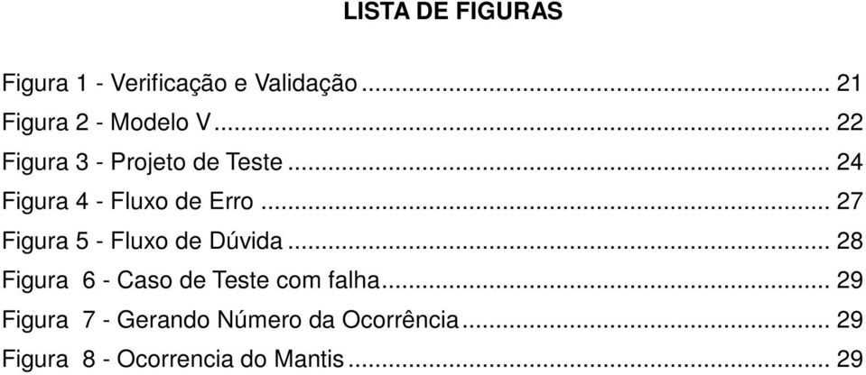 .. 27 Figura 5 - Fluxo de Dúvida... 28 Figura 6 - Caso de Teste com falha.