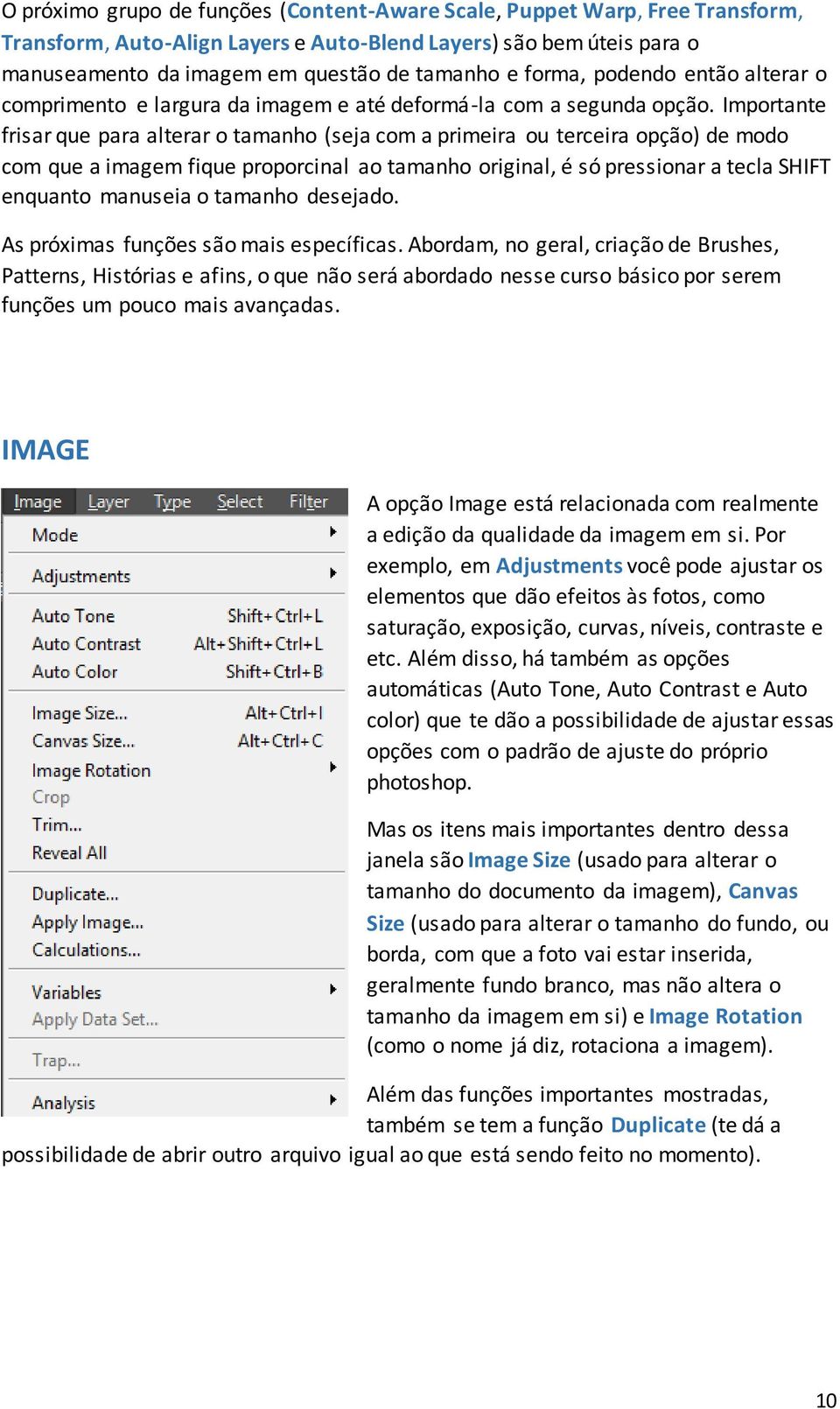 Importante frisar que para alterar o tamanho (seja com a primeira ou terceira opção) de modo com que a imagem fique proporcinal ao tamanho original, é só pressionar a tecla SHIFT enquanto manuseia o