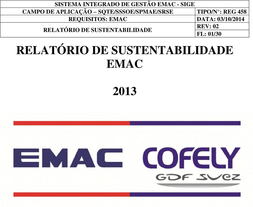 REQUISITOS: EMAC DATA: 03/10/2014 RELATÓRIO DE