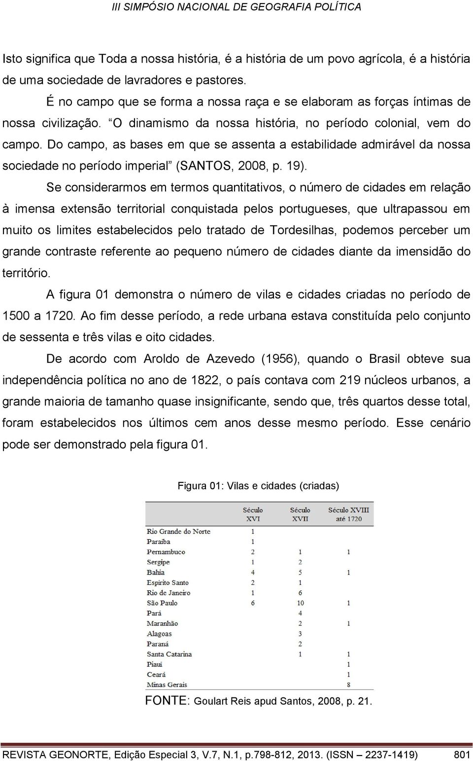 Do campo, as bases em que se assenta a estabilidade admirável da nossa sociedade no período imperial (SANTOS, 2008, p. 19).