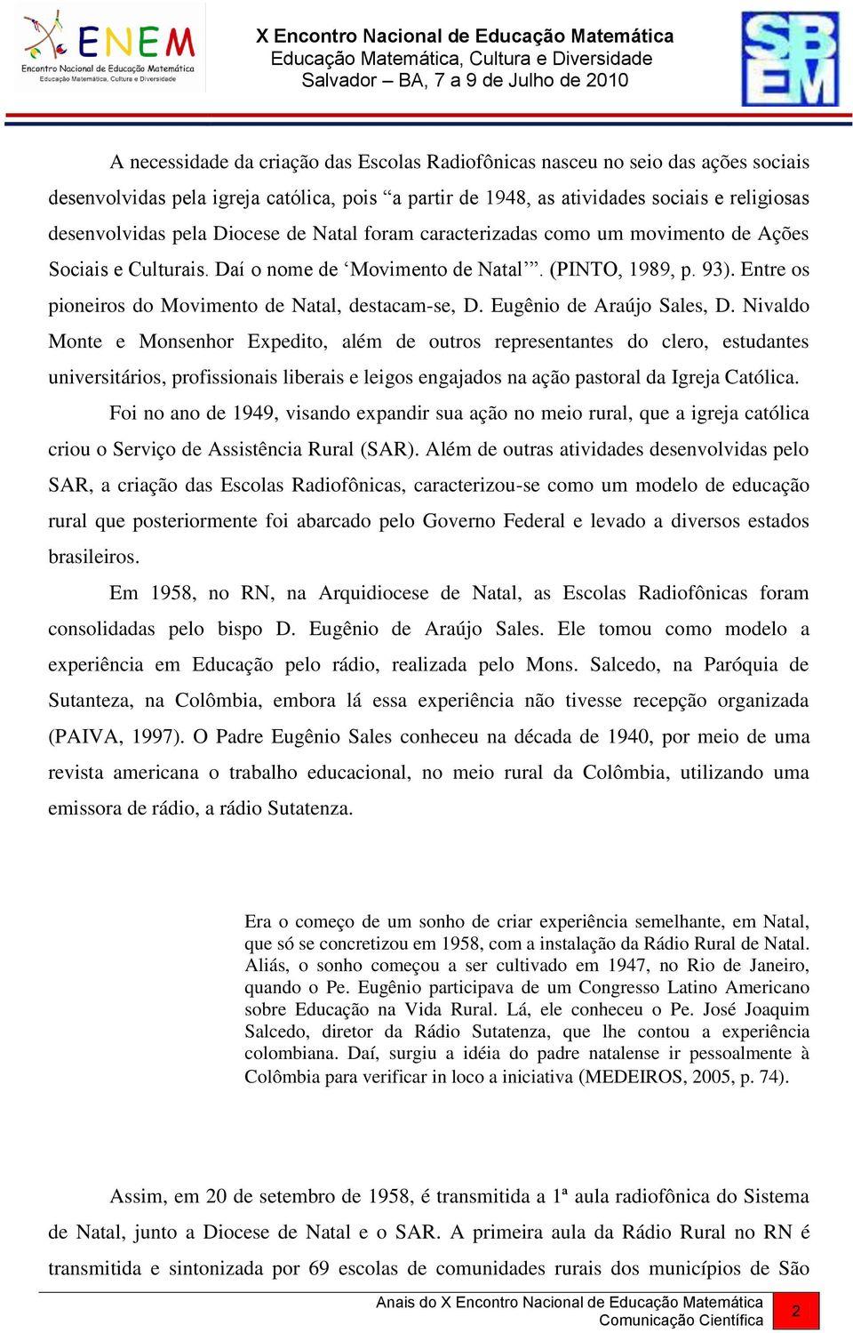 Eugênio de Araújo Sales, D.