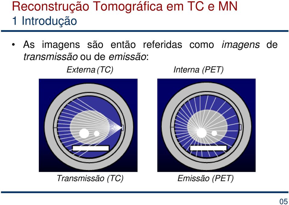 como imagens de transmissão ou de emissão: