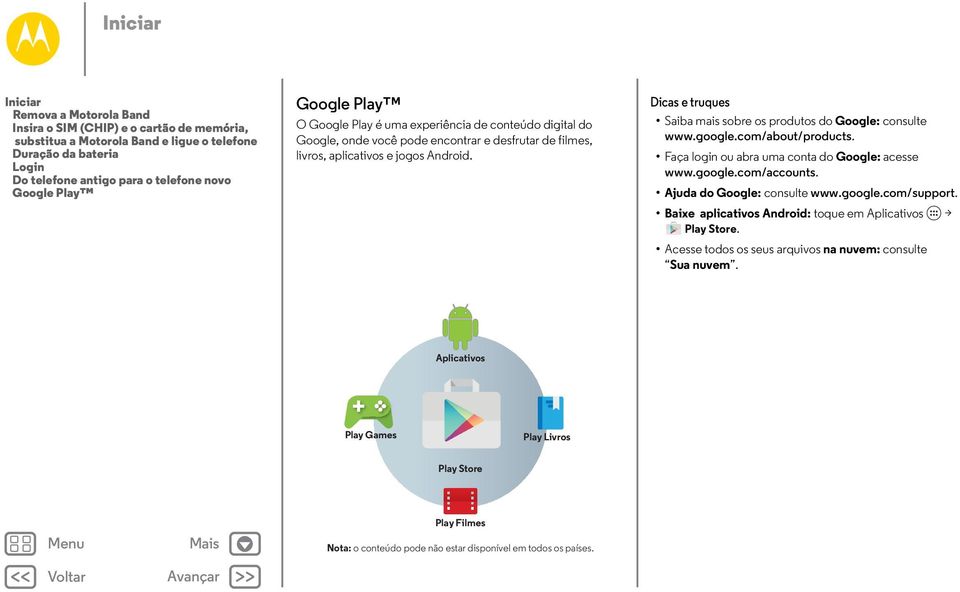 Dicas e truques Saiba mais sobre os produtos do Google: consulte www.google.com/about/products. Faça login ou abra uma conta do Google: acesse www.google.com/accounts. Ajuda do Google: consulte www.