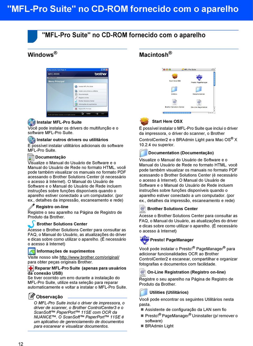 Documentação Visualize o Manual do Usuário de Software e o Manual do Usuário de Rede no formato HTML.