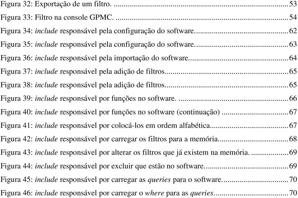 ..65 Figura 38: include responsável pela adição de filtros...65 Figura 39: include responsável por funções no software....66 Figura 40: include responsável por funções no software (continuação).