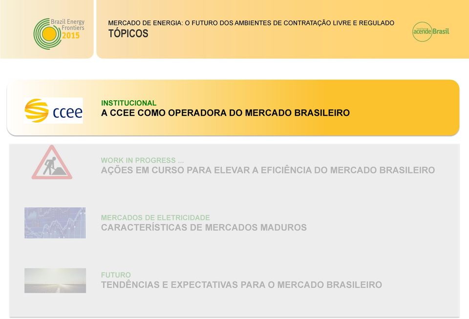 .. AÇÕES EM CURSO PARA ELEVAR A EFICIÊNCIA DO MERCADO BRASILEIRO MERCADOS DE