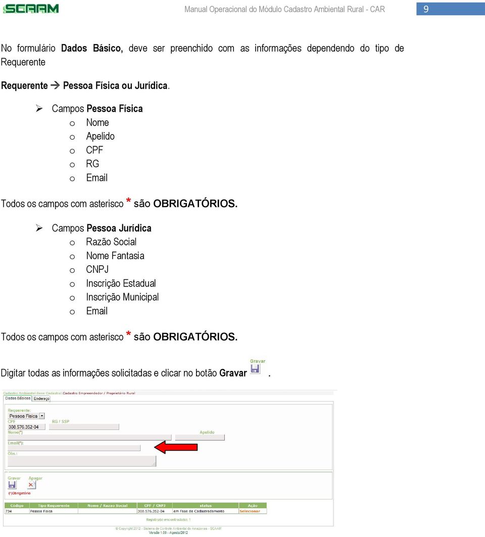 Campos Pessoa Física o Nome o Apelido o CPF o RG o Email Todos os campos com asterisco * são OBRIGATÓRIOS.