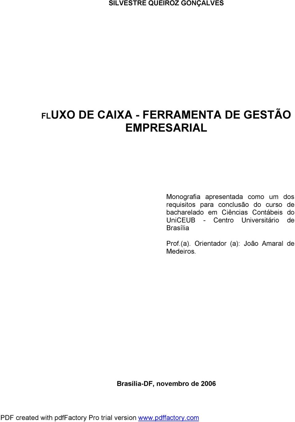 bacharelado em Ciências Contábeis do UniCEUB - Centro Universitário de